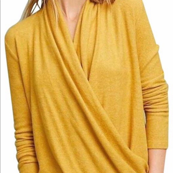 Yellow wrap sweater Clearance